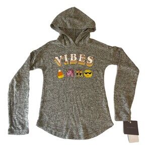 Grayson Social Vibes Halloween Long Sleeve Emoji Heather Gray Hoodie